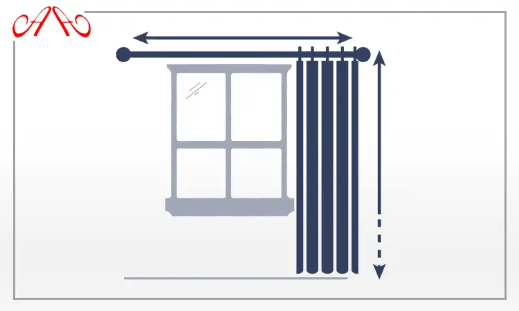 اندازه‌گیری عرض و ارتفاع پرده‌ها